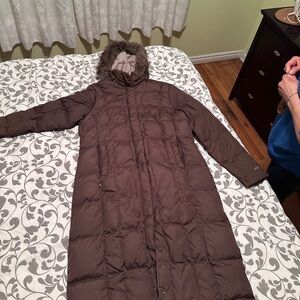 Women's Brown Long Puffer Coat - Wind River